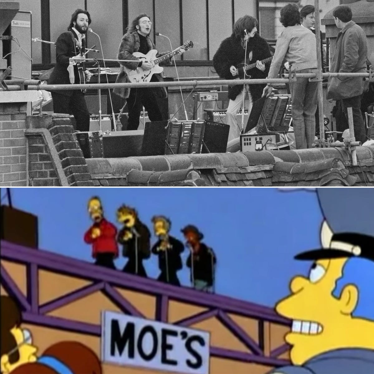 El concierto de la azotea de The Beatles (y de los Simpsons)