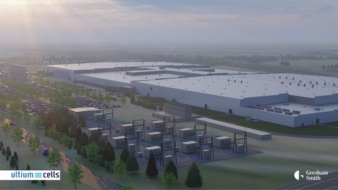early conceptual rendering of ultium cells llc battery cell manufacturing facility in spring hill, tennessee construction on the approximately 28 million square foot facility will begin immediately, and it is scheduled to open in late 2023 actual facility may not be constructed as shown