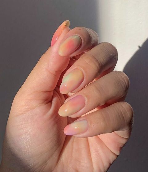 marble nails spring colors