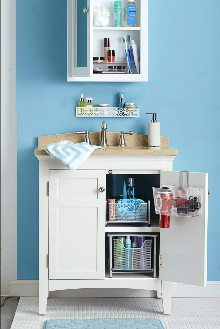 bathroom cabinet with doors