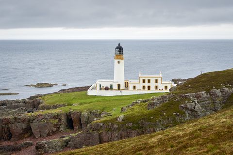United Kingdom, Scotland, Highland, Wester Ross, Gairloch, Melvaig, Rua Reidh Lighthouse