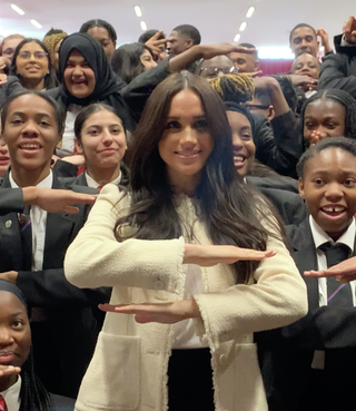 Meghan Markle with students