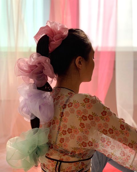 Pink, Kimono, Costume, Hand, Room, Textile, Flower, Plant, Child, 