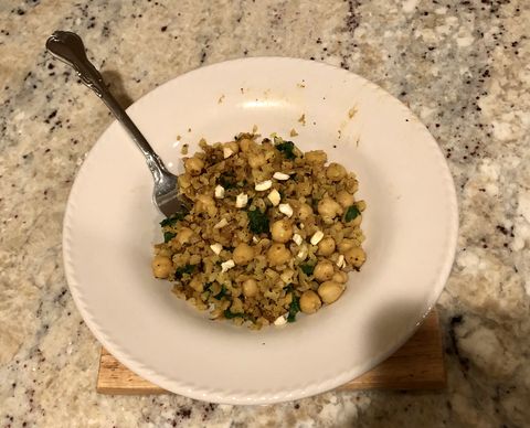 one of my first attempts at cooking in the kitchen after returning home from monte nido in september 2019 it was my rendition of the moroccan quinoa bowl, a favorite dish prepared by chef aly