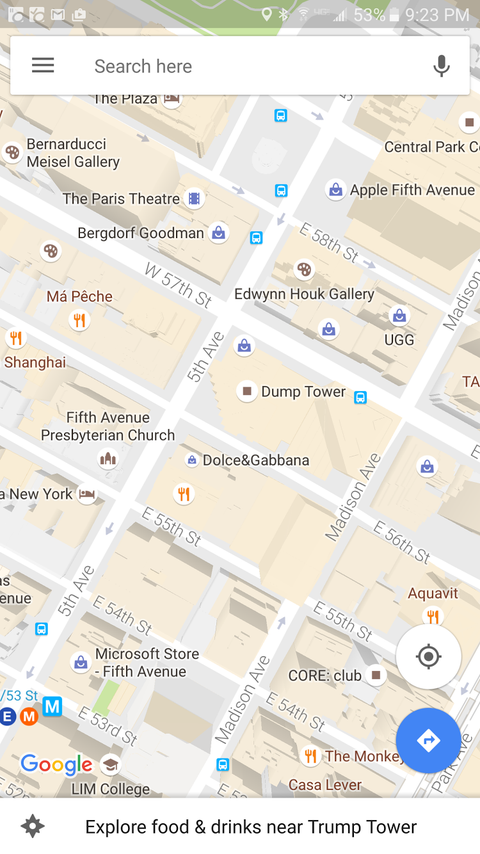 Trump Tower Is Showing as Dump Tower on Google Maps