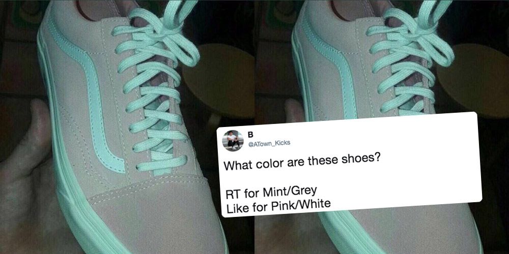 blue gray pink white shoe