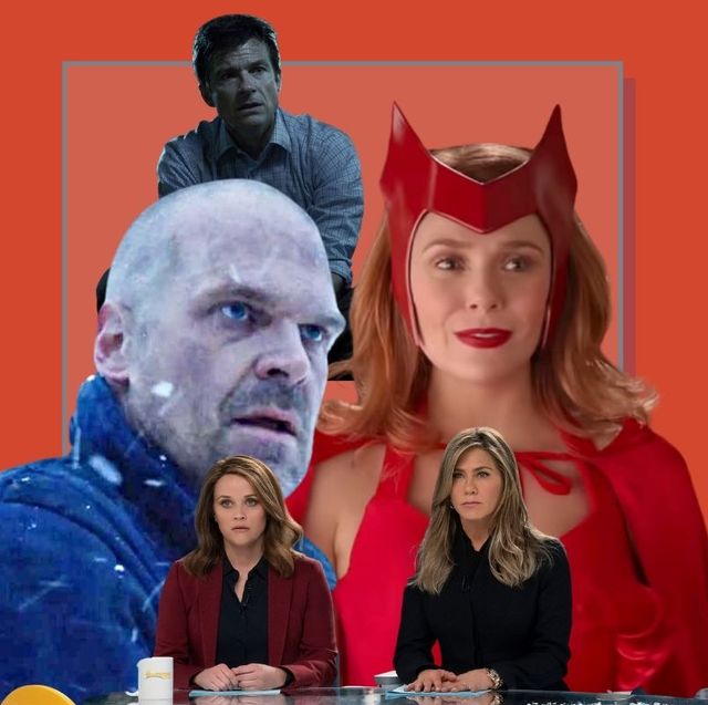 jason bateman in ozark, david harbour from stranger things, jennifer aniston and reese witherspoon from the morning show, elizabeth olsen from wandavision