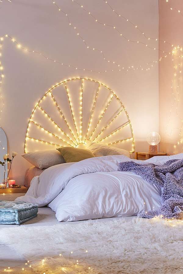 lights as headboard