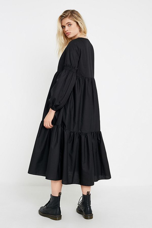 zara black smock dress