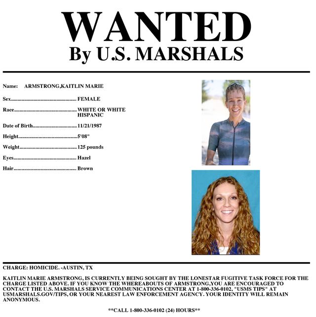 the kaitlin armstrong wanted by us marshals poster
