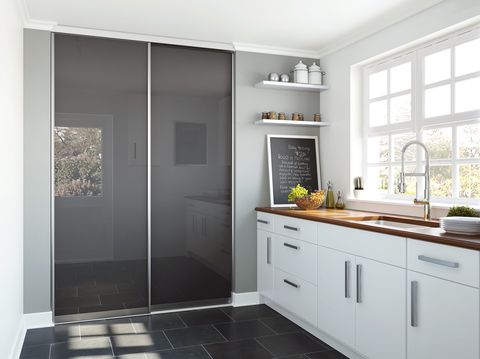 spaceslide single panel room dividers in black glass priced from £241680