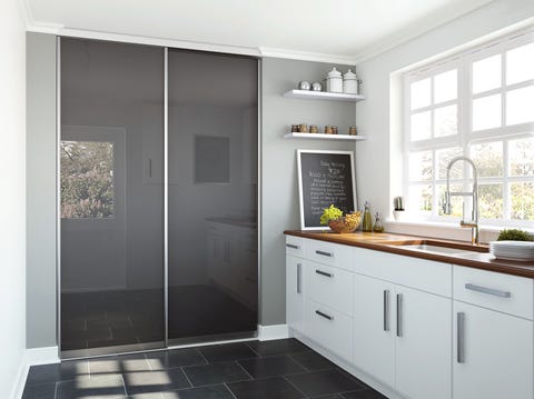Spaceslide single-panel room dividers in black glass. Priced from £2416.80 spaceslide single panel room dividers in black glass priced from £241680