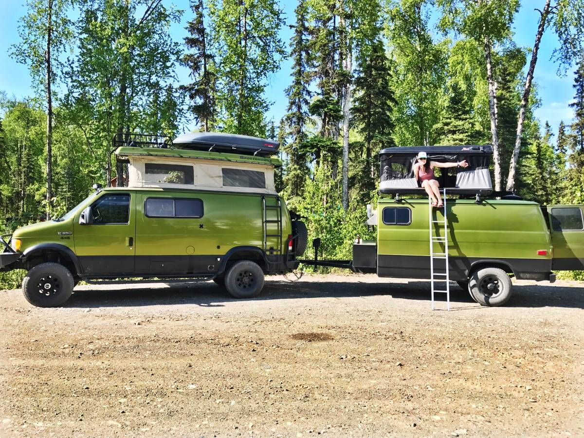 This Custom Ford Camper Van Has a Sauna Trailer