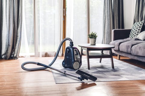 high angle view of vacuum cleaner at home
