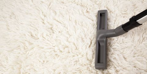 Vacuum cleaner nozzle on shag carpet