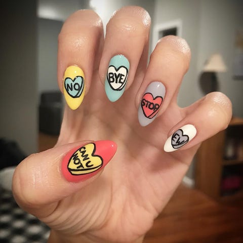 valentine nail designs conversation hearts
