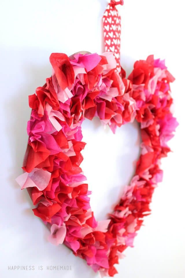 valentines wreath valentines wreath attachment heart Pink thin paper flower mini heart wreath wreath accessories wreath attachment