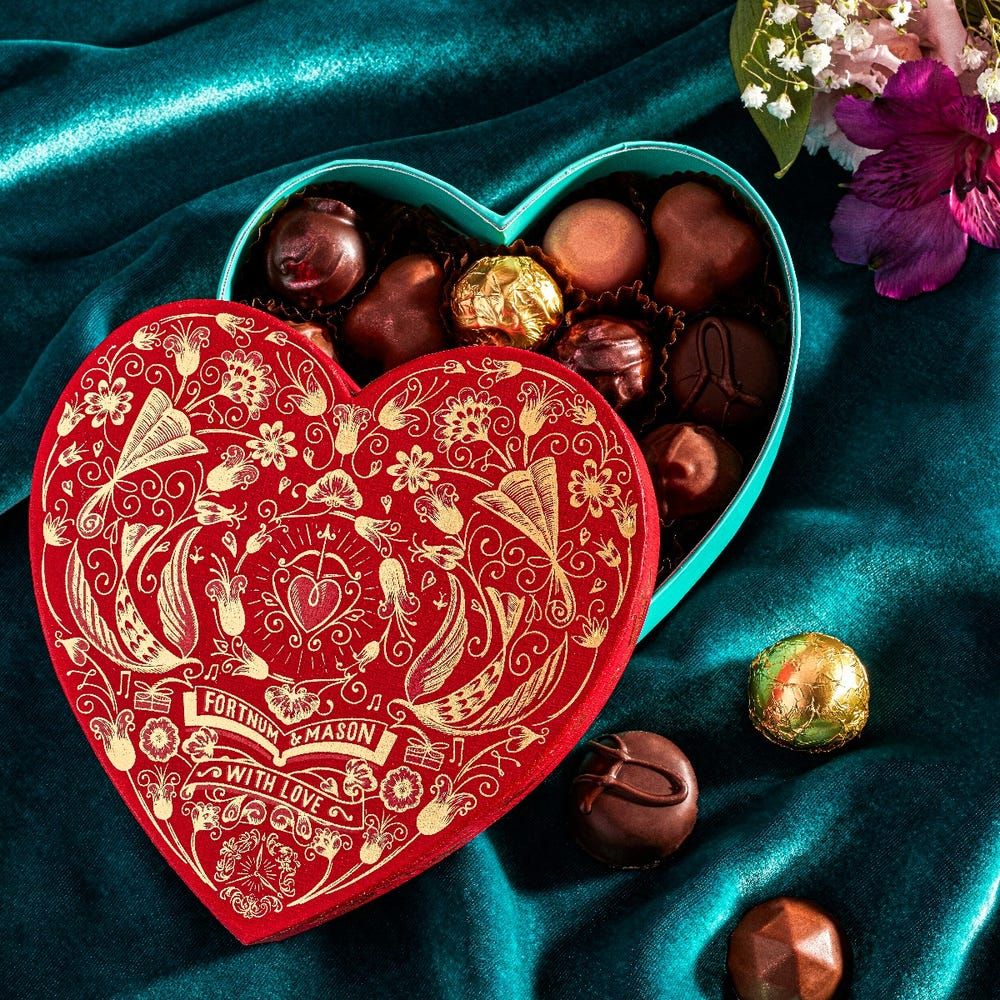 love heart box chocolates