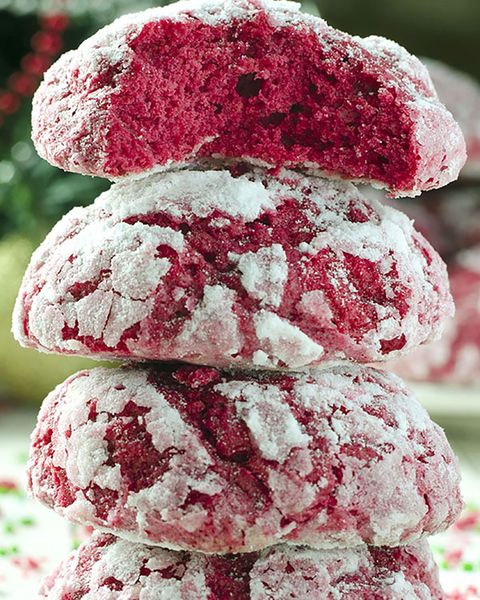valentines day red velvet crinkle cookies