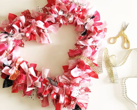 valentine's day crafts for kids heart rag wreath