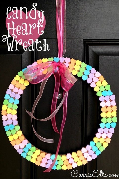 valentines day crafts for kids candy heart wreath