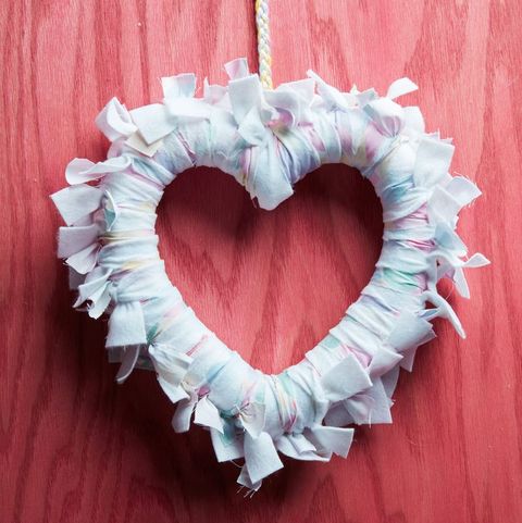 heart shaped rag wreath