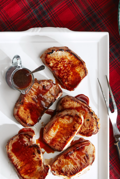 valentines day dinner ideas pork chops bourbon glaze