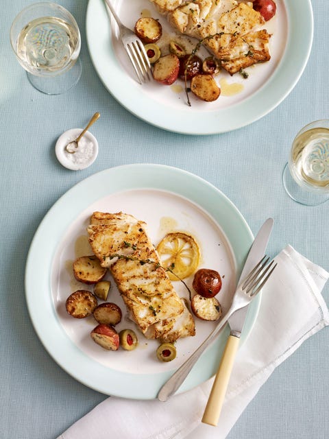 roasted cod with olives and lemon