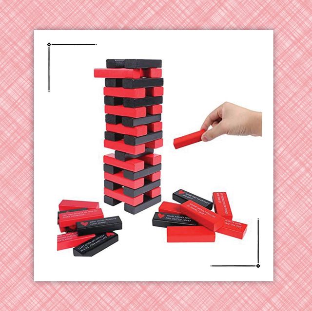 a graphic that shows two games jenga stacking blocks and our moments game
