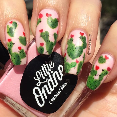 valentines day nail designs cacti