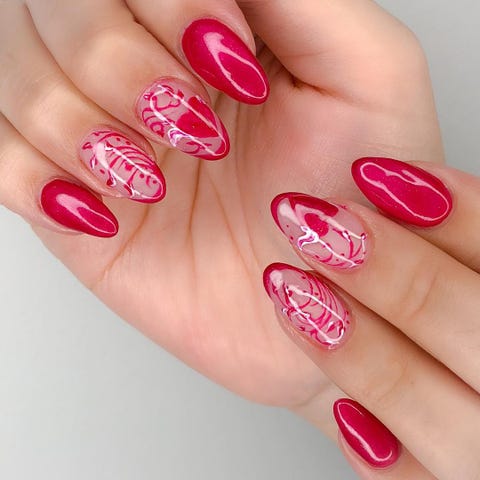 valentines day nail designs glossy