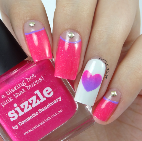 valentines day nail designs half moon