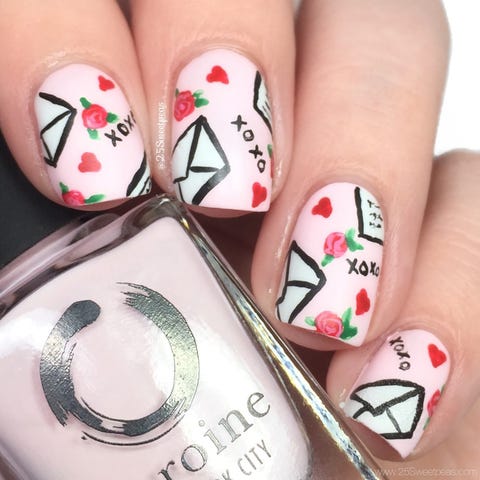 valentines day nail designs letters