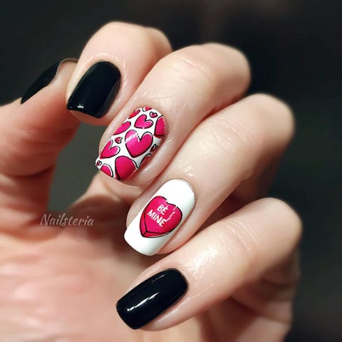 valentines day nails heart