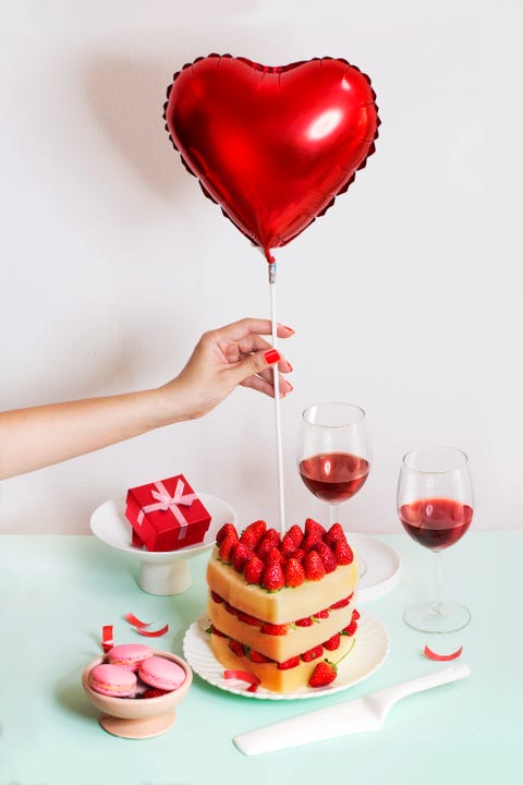 Valentine's day table top still life shot.