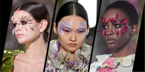 Download Feather Lashes And Floral Face Paint Valentino Couture Was A Beauty Fantasy