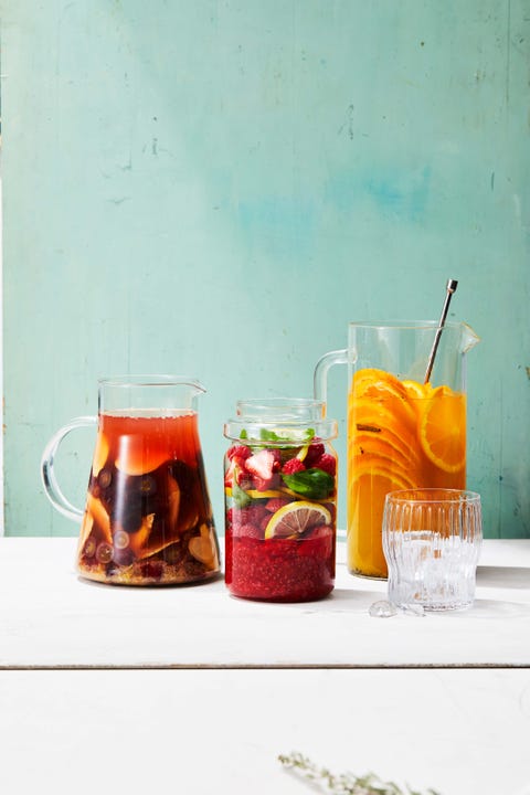 a orange vanilla citrus honey sangria in a pitcher