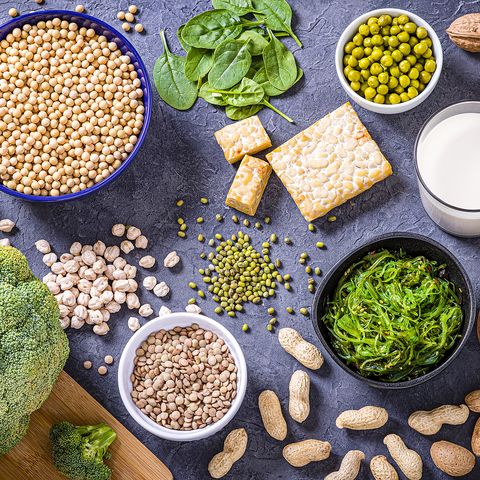 various kinds of vegan protein sources
