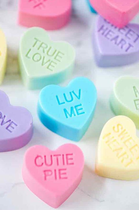 Conversation heart soap