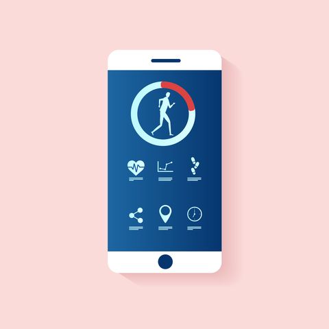 vector of a smartphone with healthy lifestyle applications