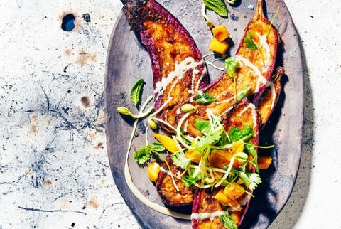 Vegan bbq aubergine steaks Vegan bbq aubergine steaks