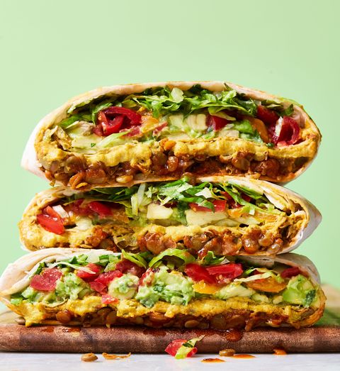 vegan crunch wrap stacked