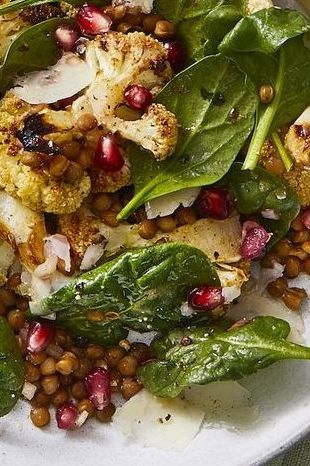 vegetarian passover recipes warm roasted cauliflower and spinach salad