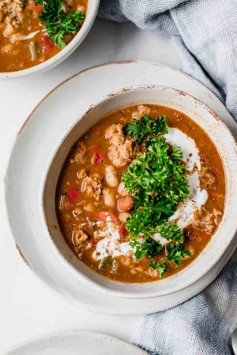 healthy slow-cooker soups: slow cooker turkey chili