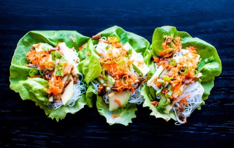 Veggie Lettuce Wraps With Peanut Sauce Veggie Lettuce Wraps With Peanut Sauce