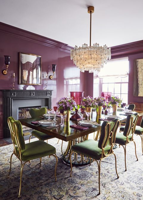 celerie kemble plum lacquered dining room
