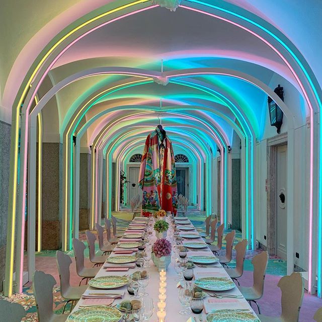 colorful versace table