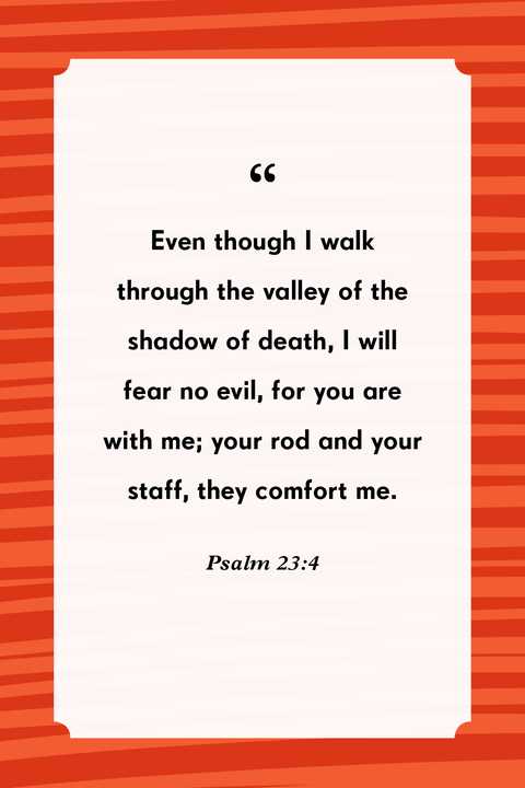 bible verses about fear  psalm 23 verse 4