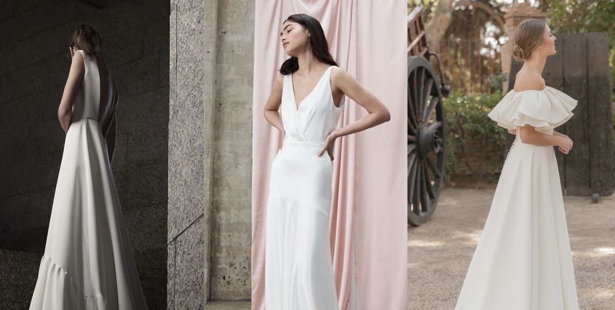concepto Sarabo árabe lotería 20 vestidos de novia sencillos y minimalistas para 2022