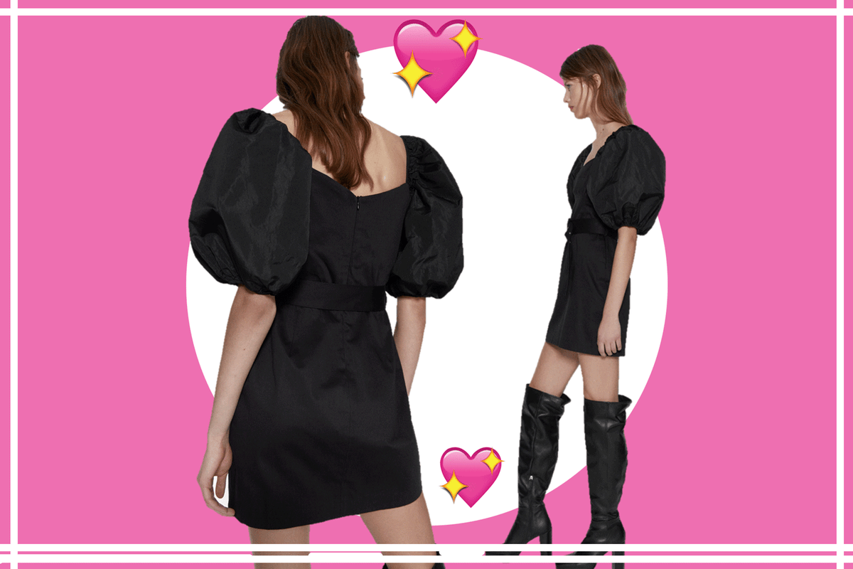 El vestido negro con manga abullonada más bonito de ZARA